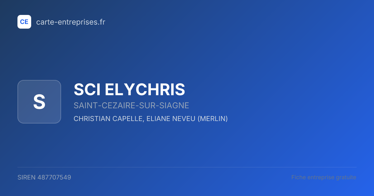SCI ELYCHRIS — 487707549 — fiche entreprise