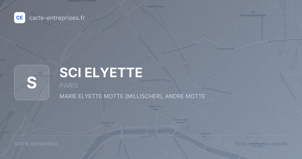 SCI ELYETTE — 482941663 — fiche entreprise