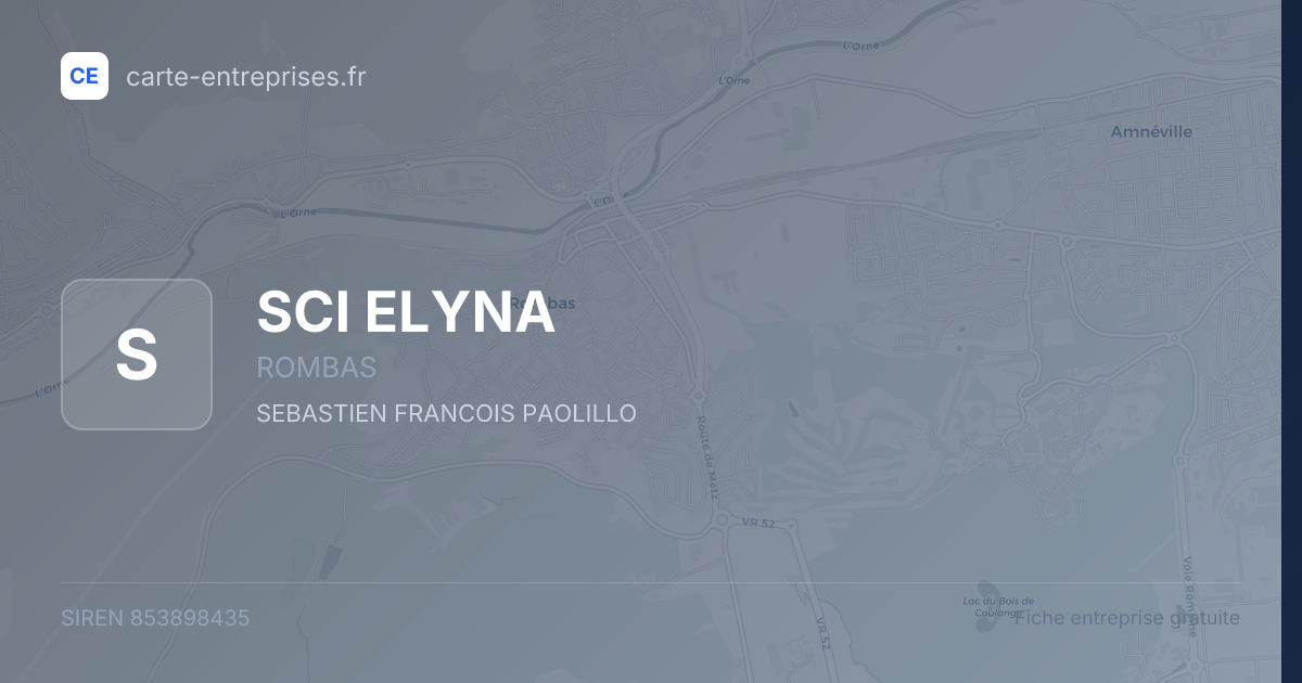 SCI ELYNA — 853898435 — fiche entreprise