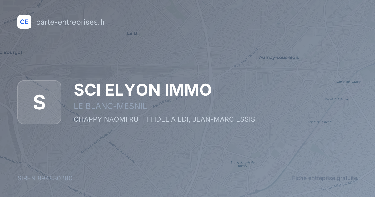 SCI ELYON IMMO — 894830280 — fiche entreprise