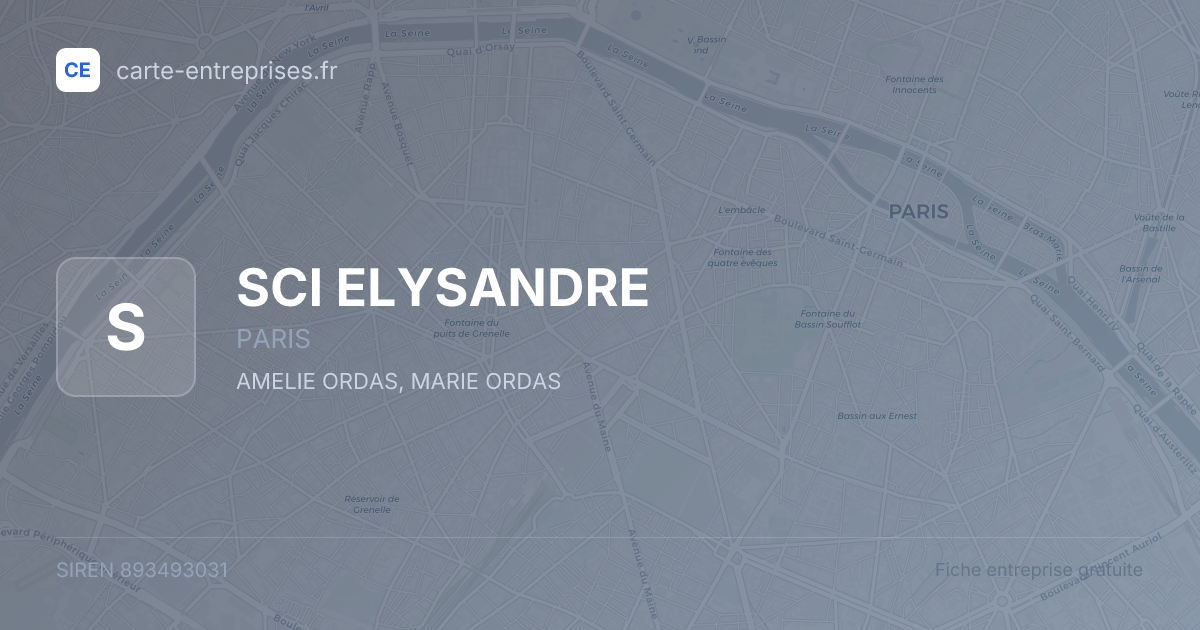 SCI ELYSANDRE — 893493031 — fiche entreprise