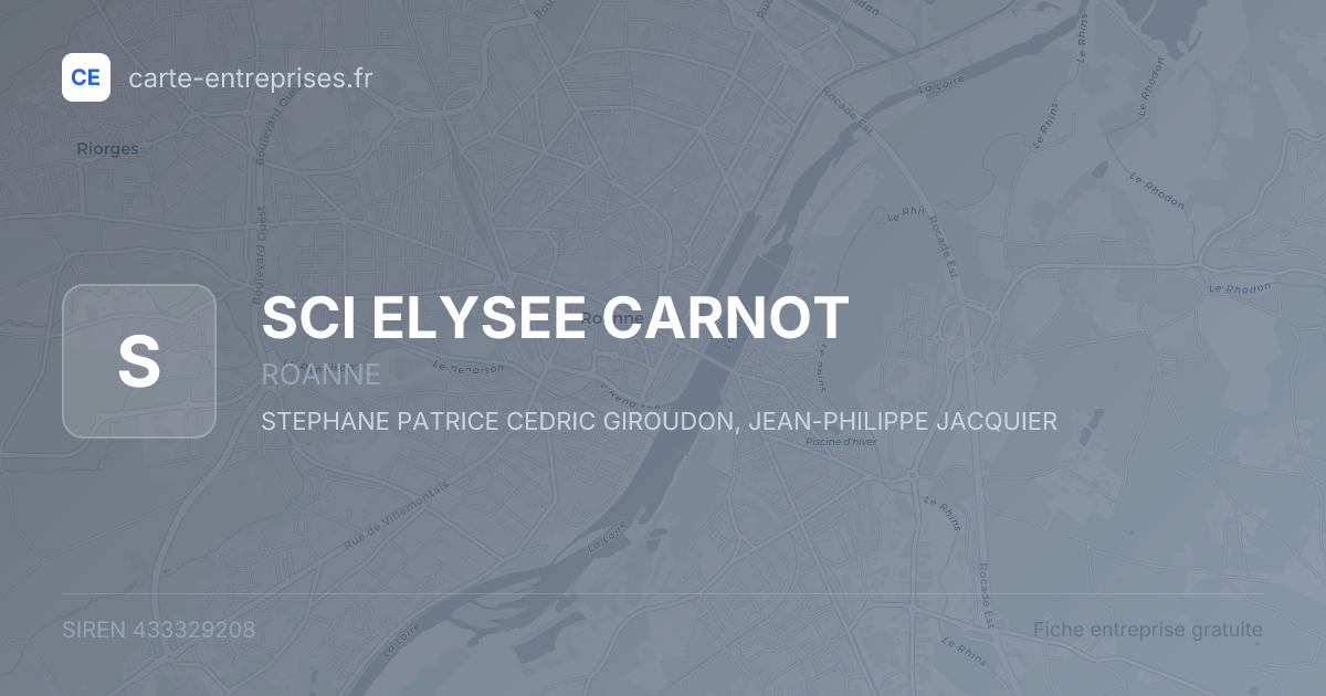 SCI ELYSEE CARNOT — 433329208 — fiche entreprise