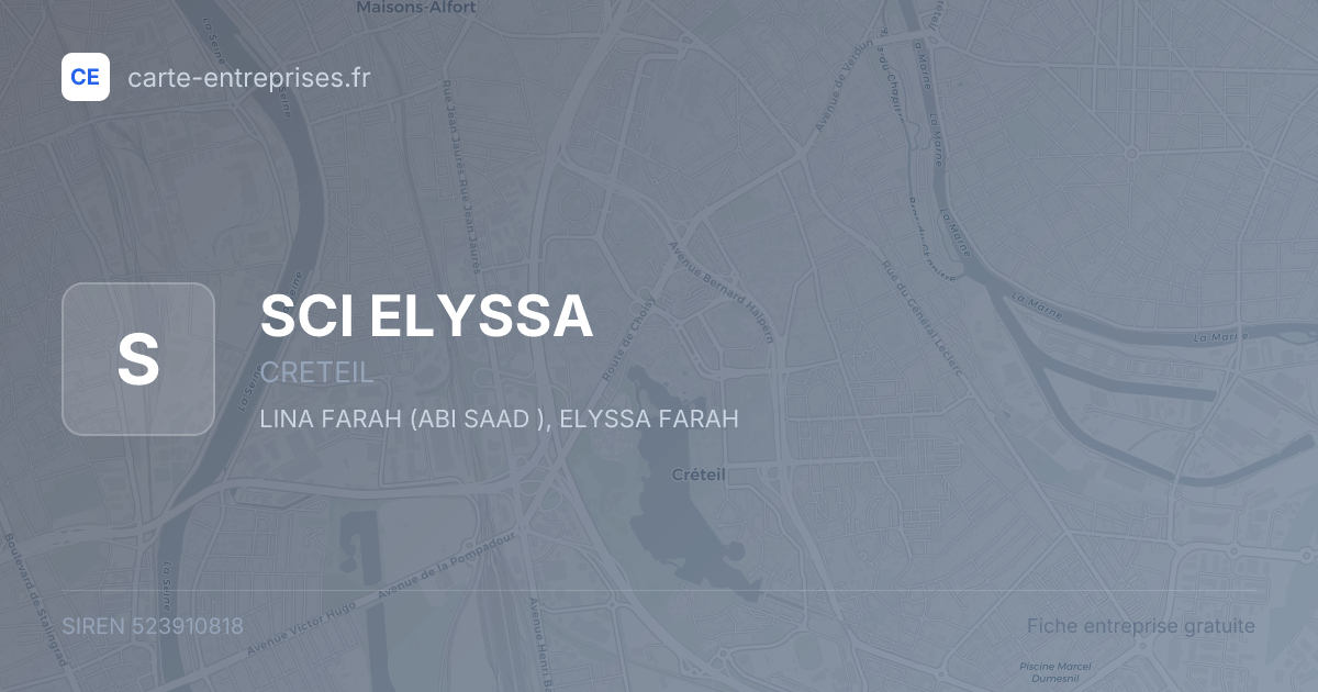 SCI ELYSSA — 523910818 — fiche entreprise