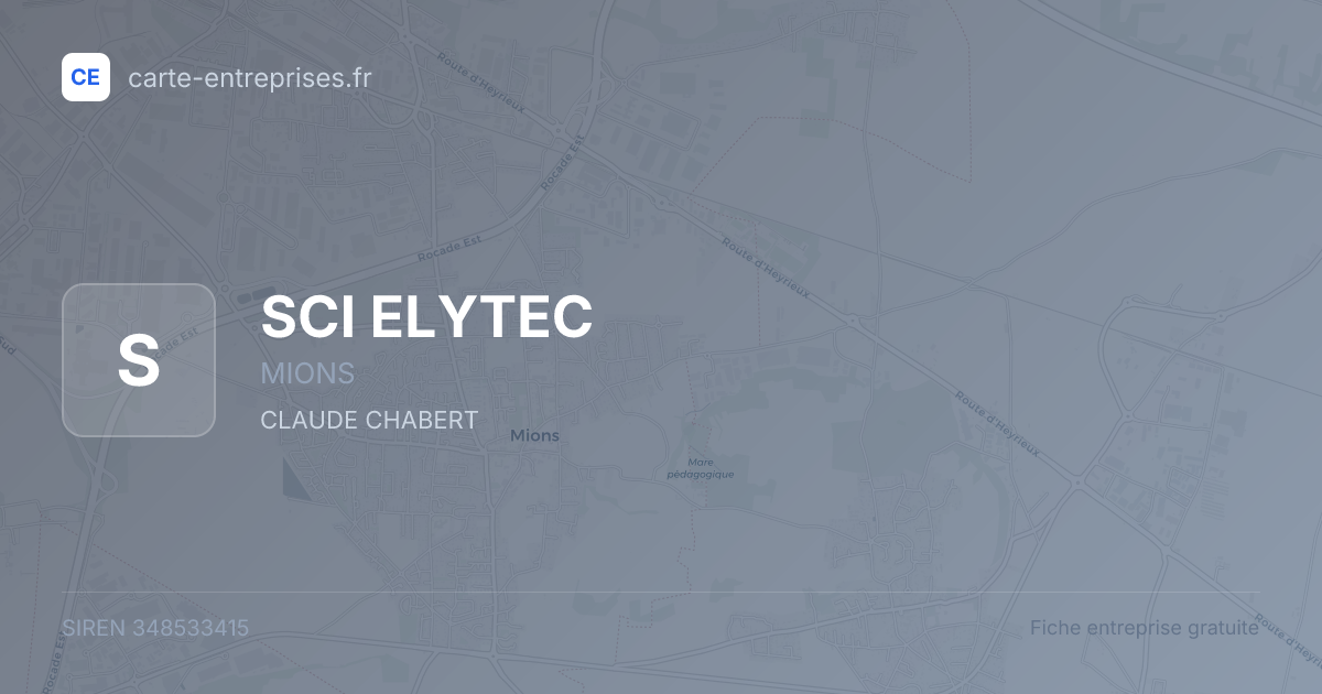 SCI ELYTEC — 348533415 — fiche entreprise