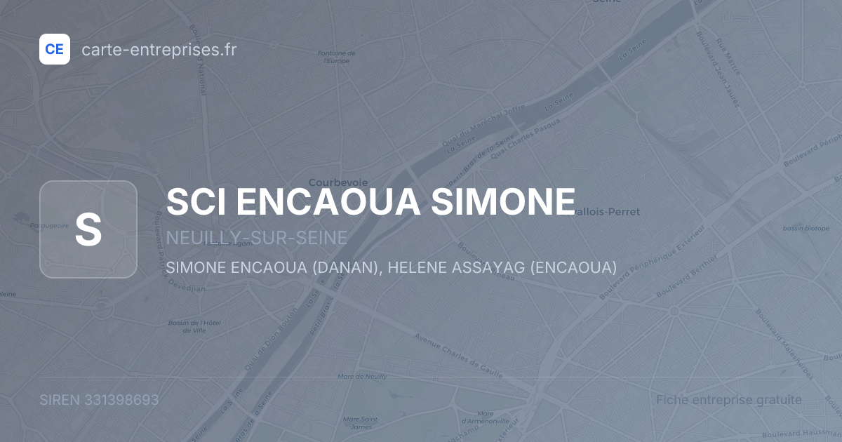 SCI ENCAOUA SIMONE — 331398693 — fiche entreprise