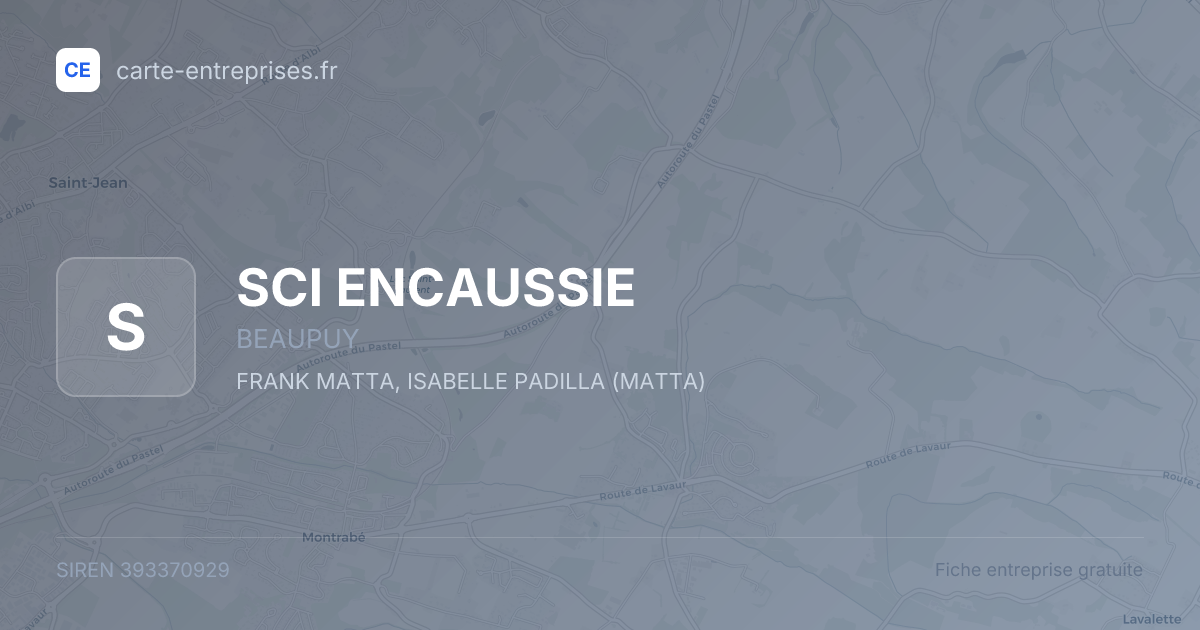 SCI ENCAUSSIE — 393370929 — fiche entreprise