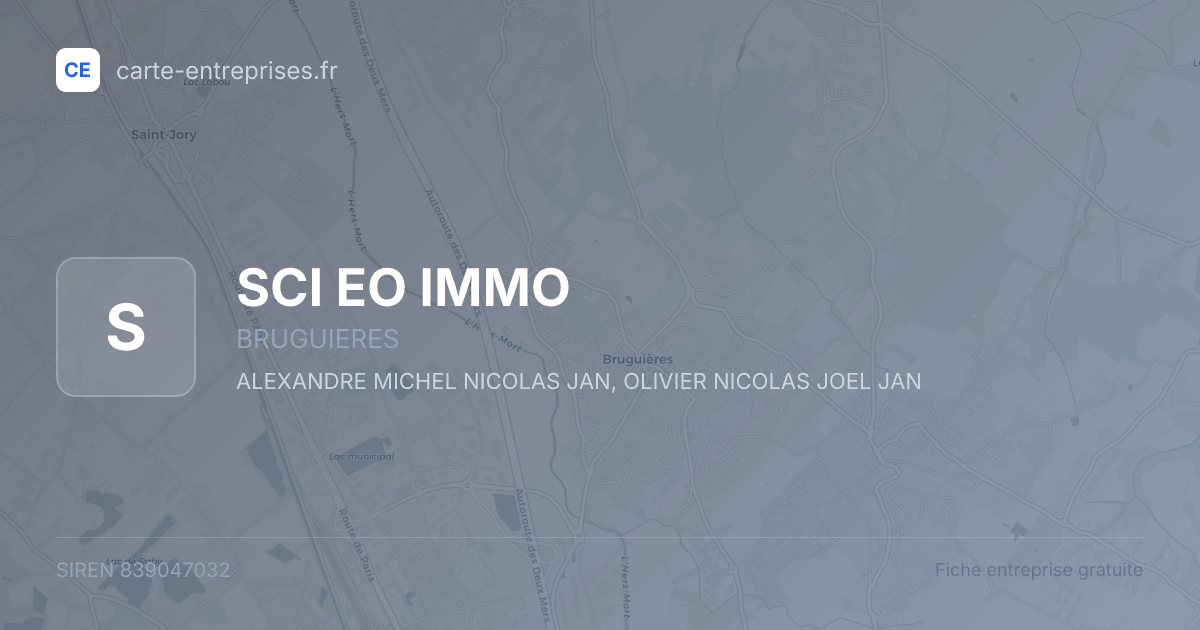 SCI EO IMMO — 839047032 — fiche entreprise