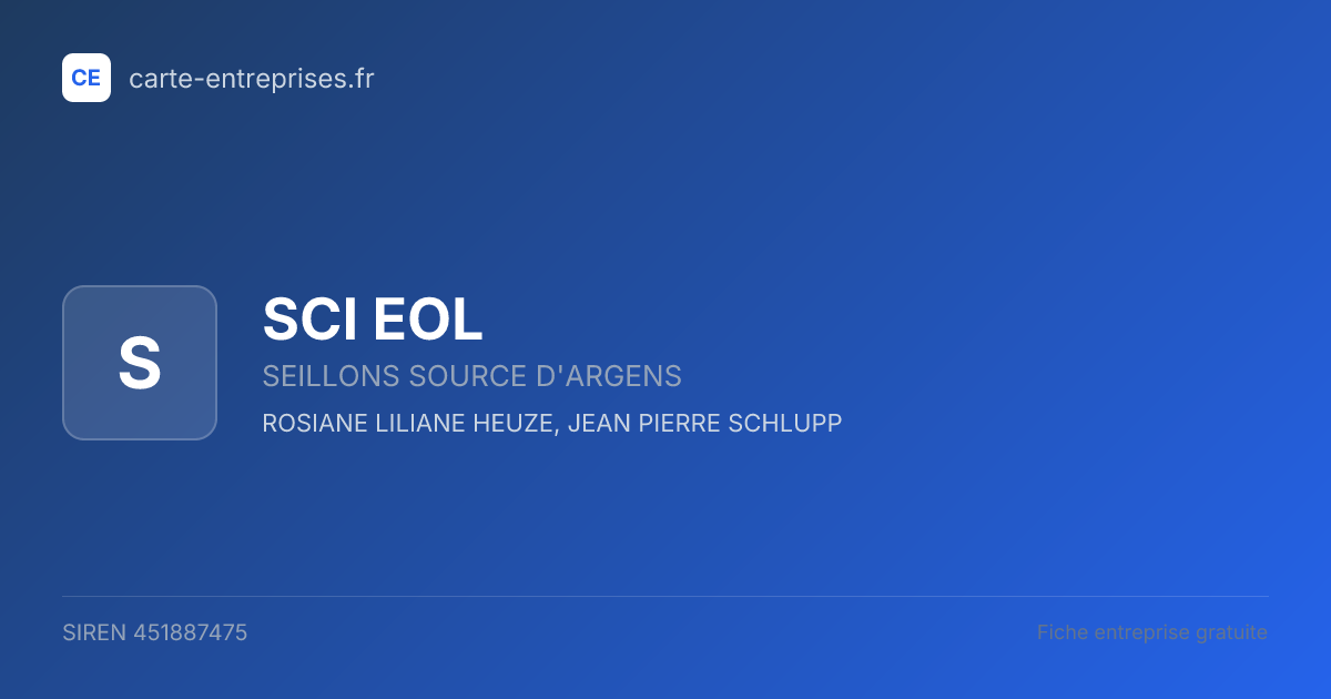 SCI EOL — 451887475 — fiche entreprise