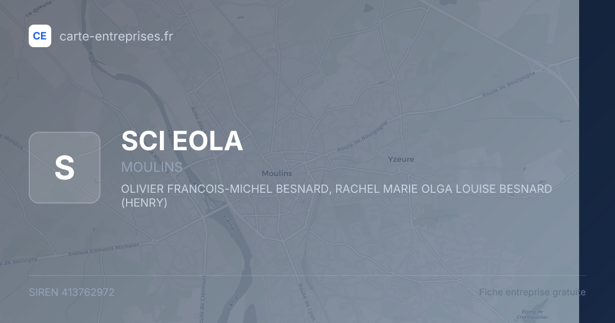 SCI EOLA — 413762972 — fiche entreprise