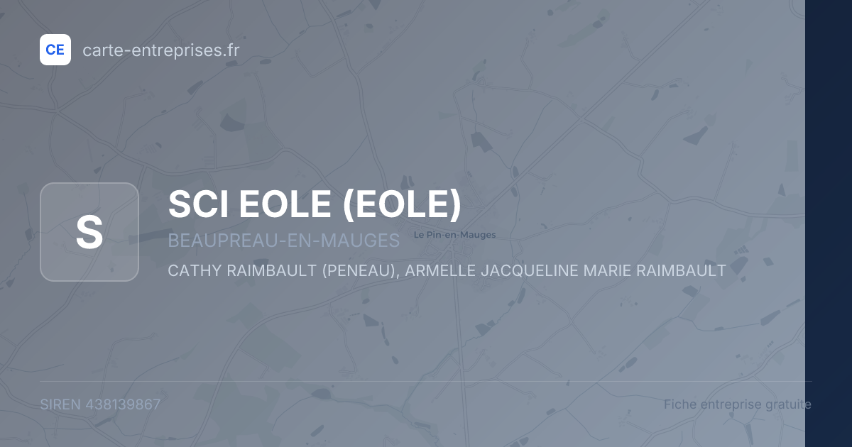 SCI EOLE (EOLE) — 438139867 — fiche entreprise