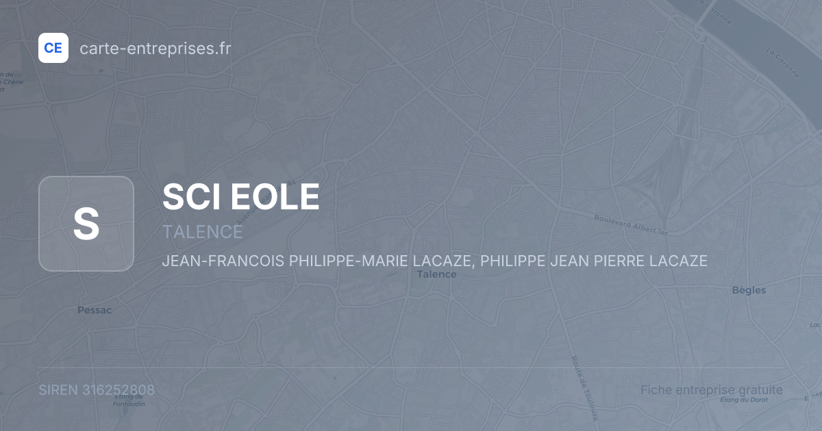 SCI EOLE — 316252808 — fiche entreprise