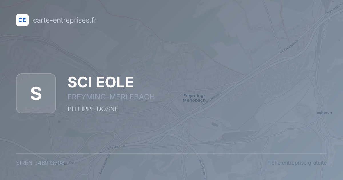 SCI EOLE — 348913708 — fiche entreprise
