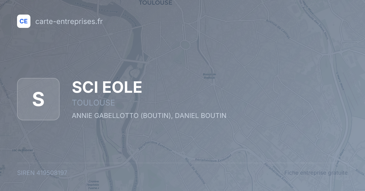 SCI EOLE — 419508197 — fiche entreprise