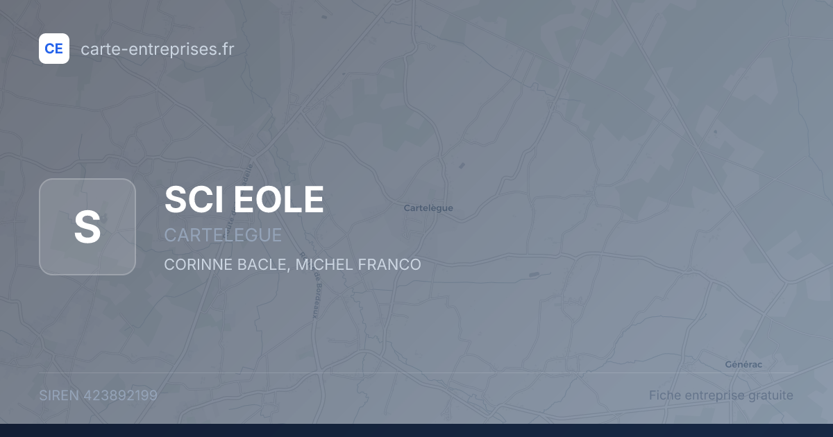 SCI EOLE — 423892199 — fiche entreprise