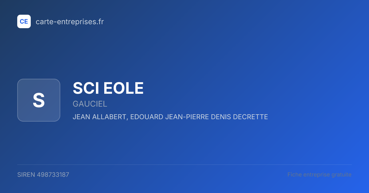 SCI EOLE — 498733187 — fiche entreprise