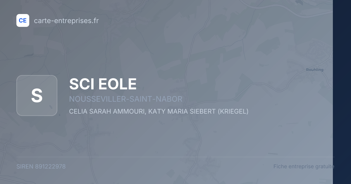 SCI EOLE — 891222978 — fiche entreprise
