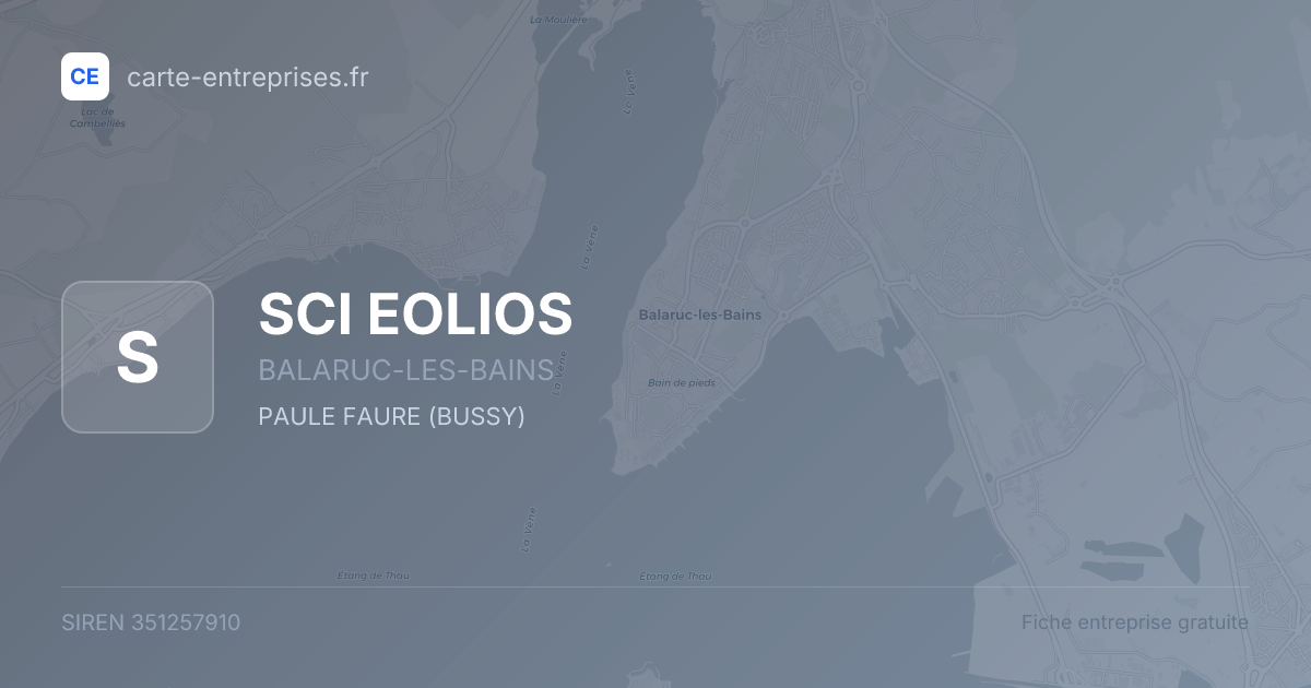 SCI EOLIOS — 351257910 — fiche entreprise