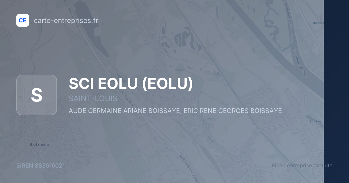 SCI EOLU (EOLU) — 883616021 — fiche entreprise