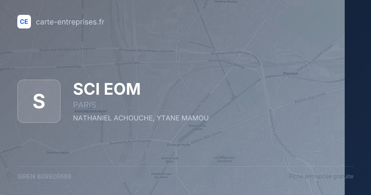 SCI EOM — 809926686 — fiche entreprise