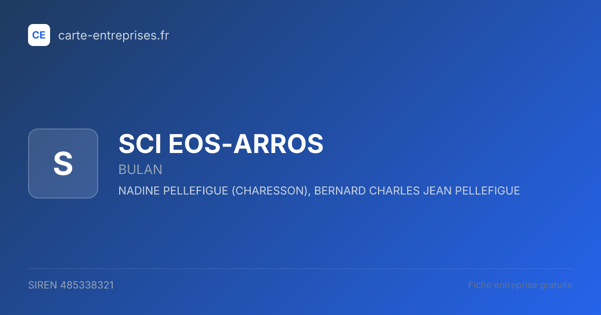 SCI EOS-ARROS — 485338321 — fiche entreprise