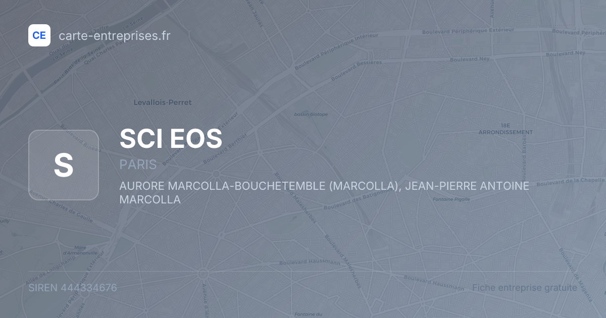 SCI EOS — 444334676 — fiche entreprise
