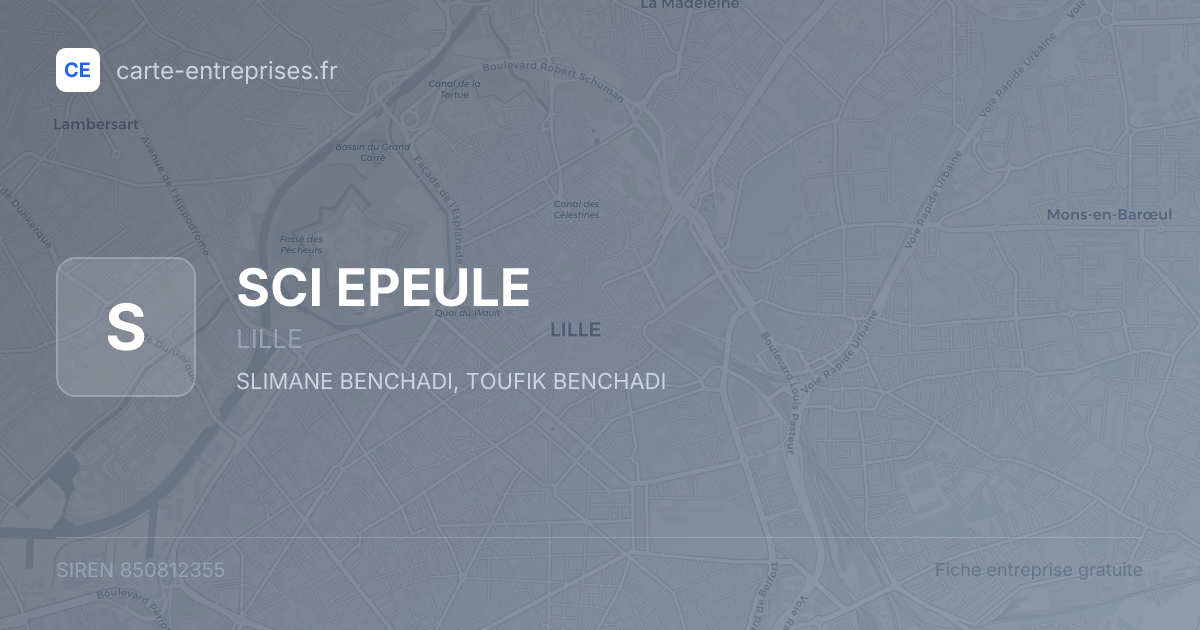 SCI EPEULE — 850812355 — fiche entreprise