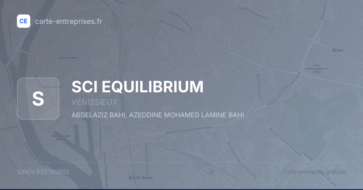 SCI EQUILIBRIUM — 823795802 — fiche entreprise