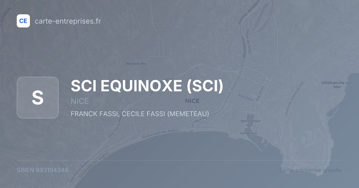 SCI EQUINOXE (SCI) — 993104348 — fiche entreprise