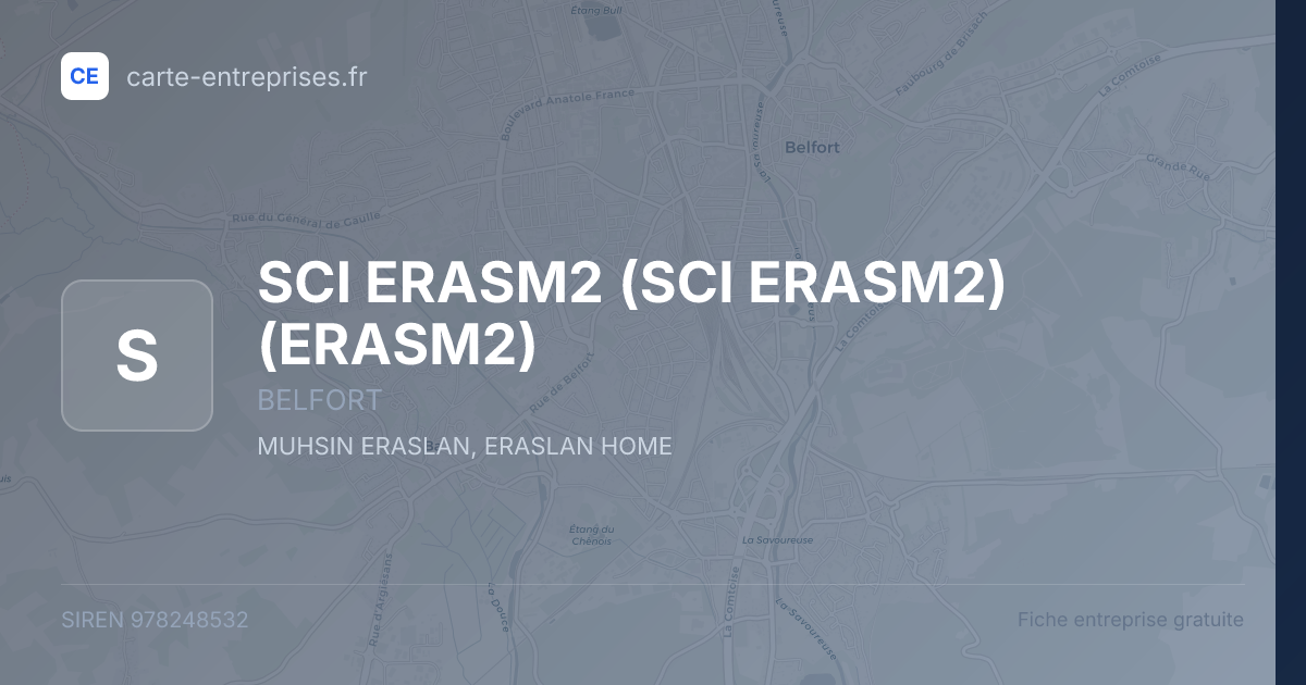 SCI ERASM2 (SCI ERASM2) (ERASM2) — 978248532 — fiche entreprise