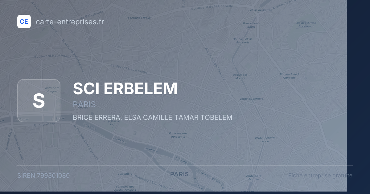 SCI ERBELEM — 799301080 — fiche entreprise