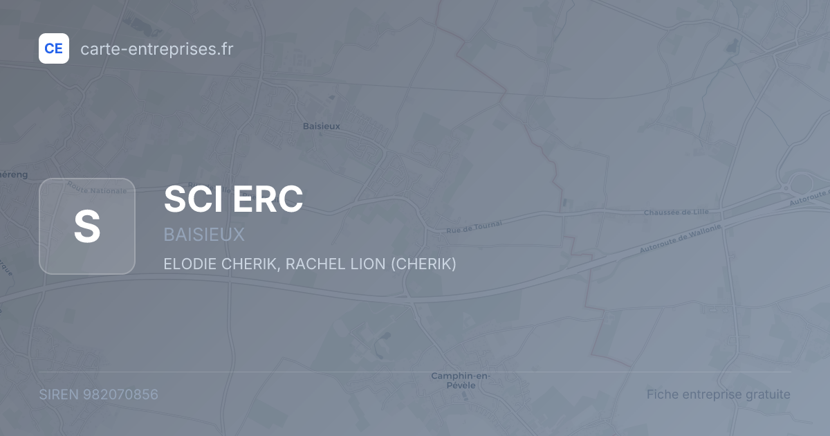 SCI ERC — 982070856 — fiche entreprise