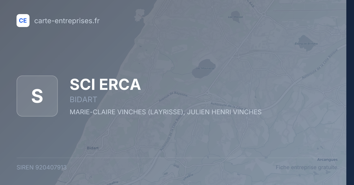 SCI ERCA — 920407913 — fiche entreprise