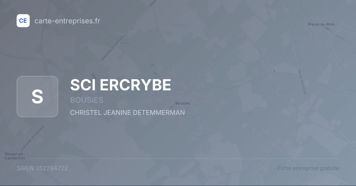 SCI ERCRYBE — 352294722 — fiche entreprise