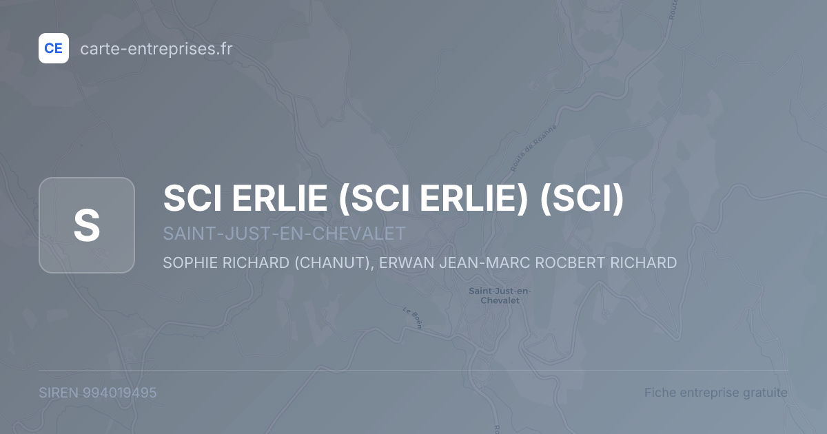 SCI ERLIE (SCI ERLIE) (SCI) — 994019495 — fiche entreprise