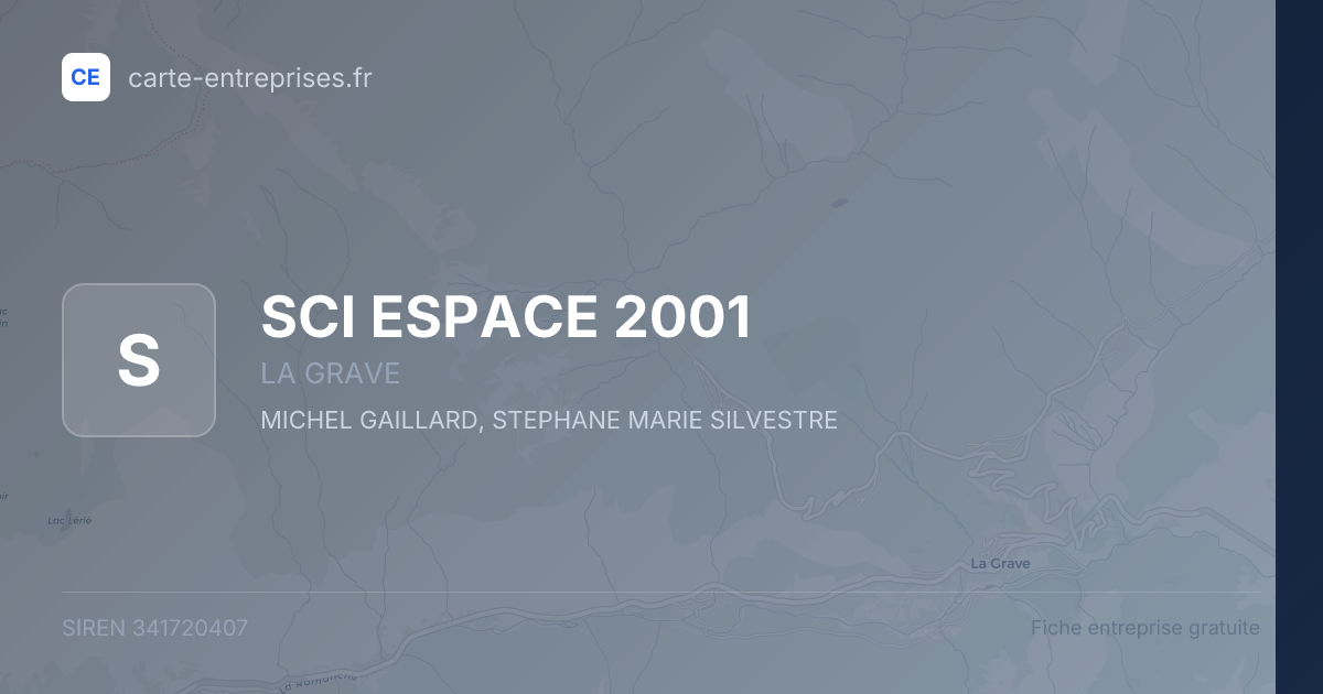 SCI ESPACE 2001 — 341720407 — fiche entreprise