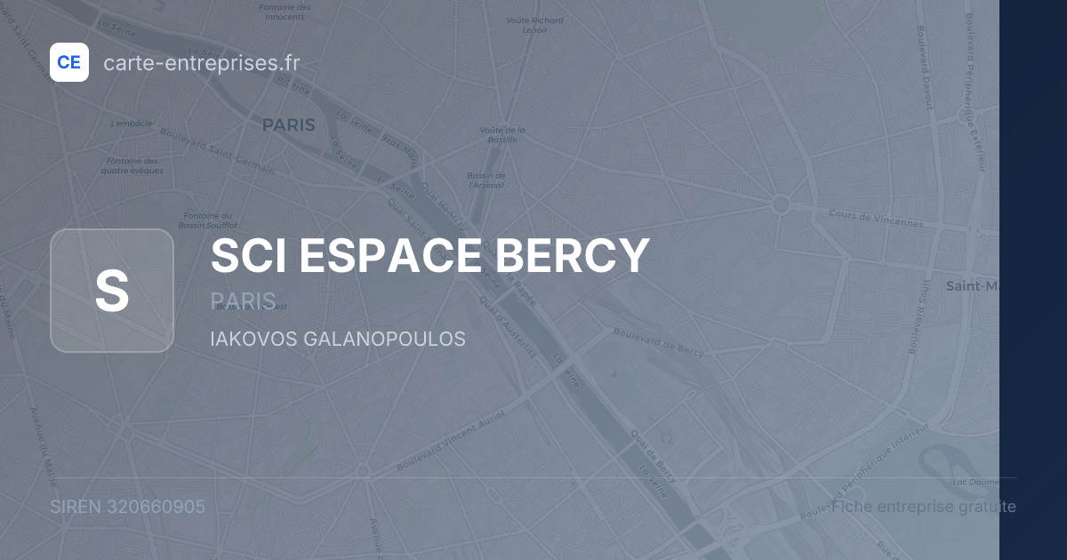 SCI ESPACE BERCY — 320660905 — fiche entreprise