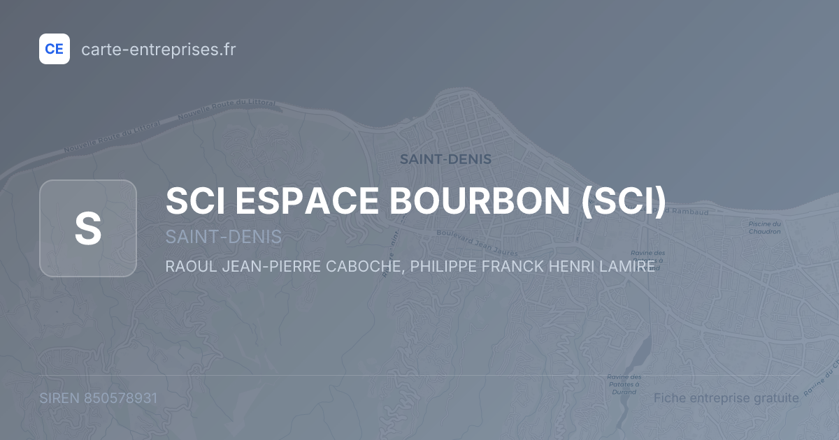 SCI ESPACE BOURBON (SCI) — 850578931 — fiche entreprise