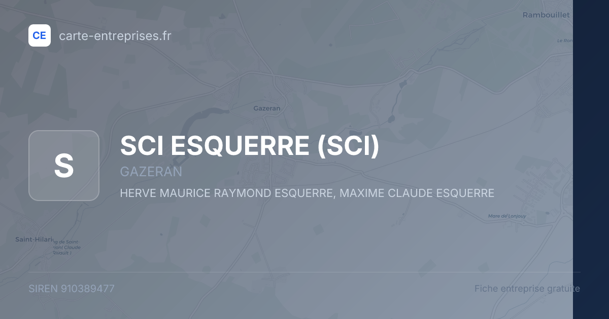 SCI ESQUERRE (SCI) — 910389477 — fiche entreprise
