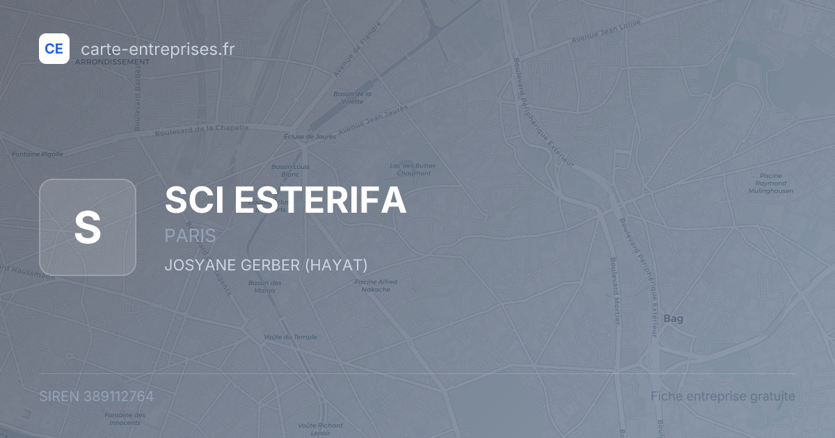 SCI ESTERIFA — 389112764 — fiche entreprise