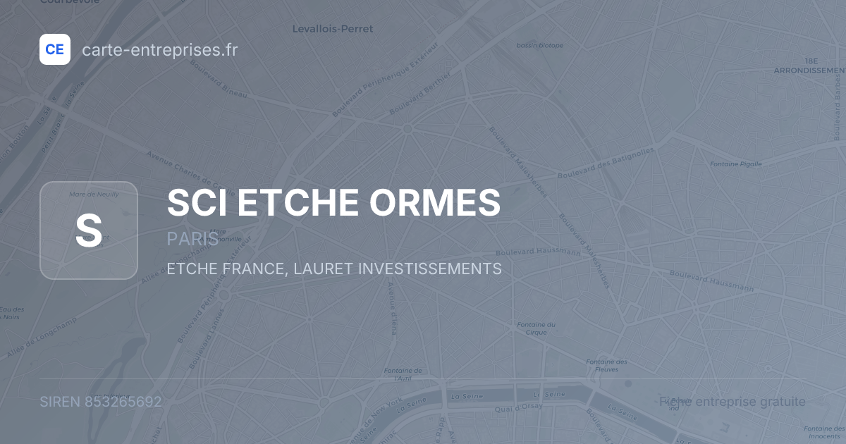 SCI ETCHE ORMES — 853265692 — fiche entreprise