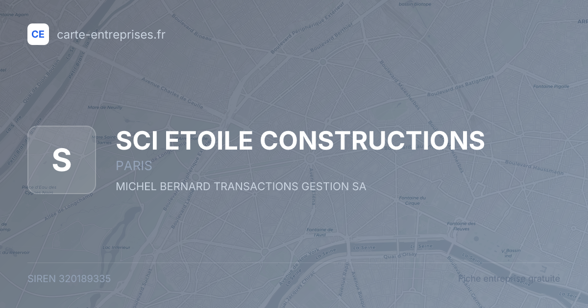 SCI ETOILE CONSTRUCTIONS — 320189335 — fiche entreprise