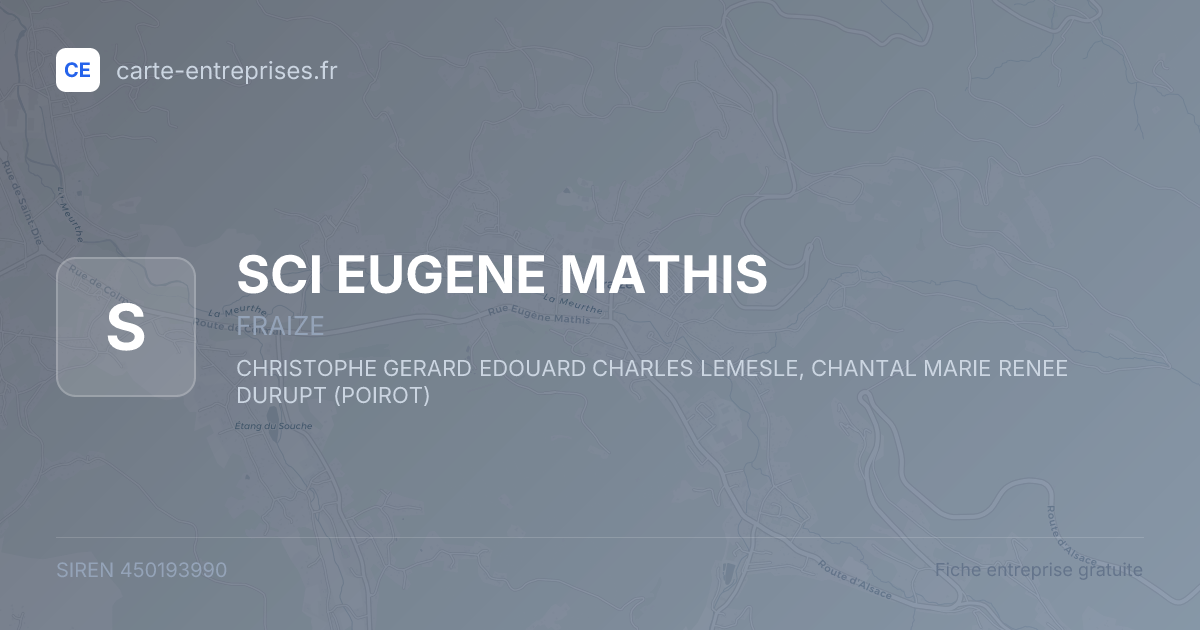 SCI EUGENE MATHIS — 450193990 — fiche entreprise