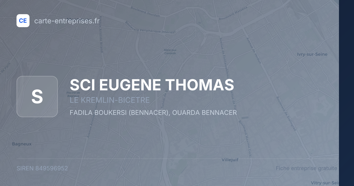 SCI EUGENE THOMAS — 849596952 — fiche entreprise