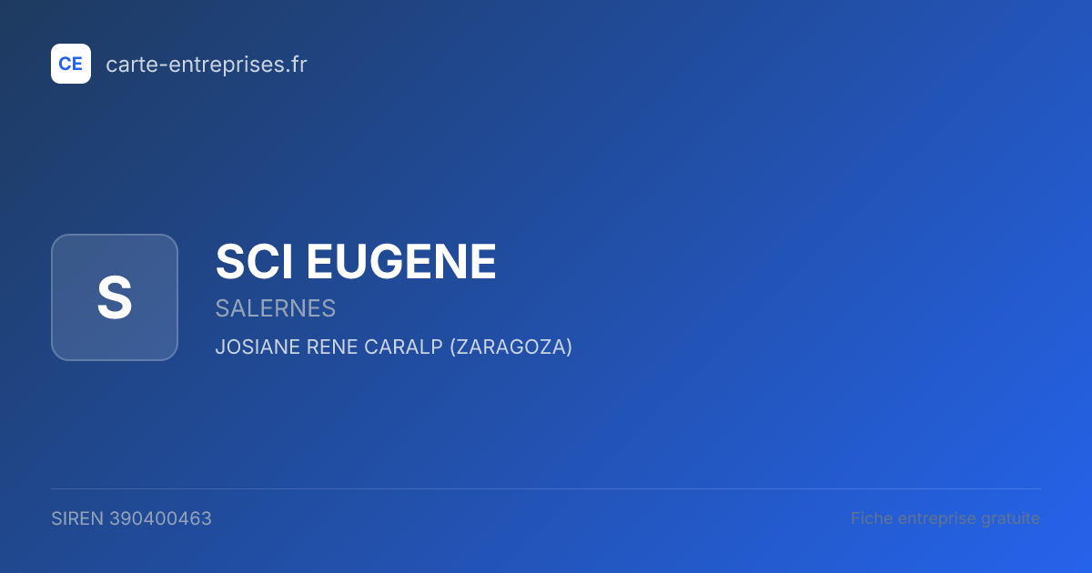 SCI EUGENE — 390400463 — fiche entreprise
