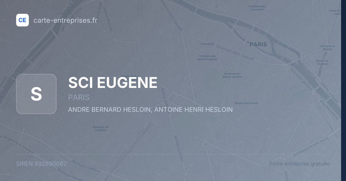 SCI EUGENE — 892890062 — fiche entreprise