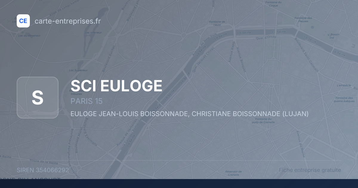 SCI EULOGE — 354066292 — fiche entreprise