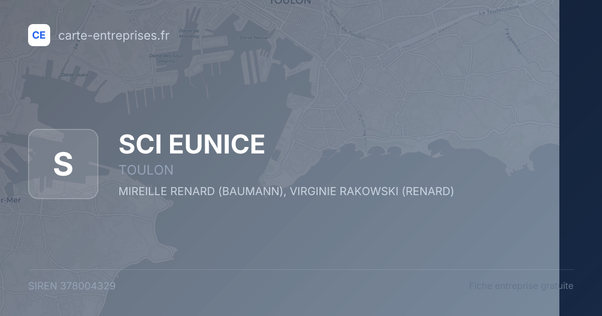 SCI EUNICE — 378004329 — fiche entreprise