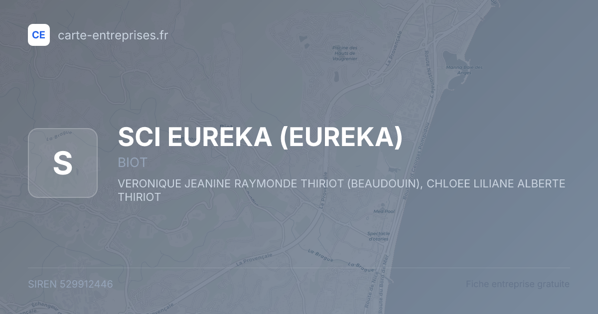 SCI EUREKA (EUREKA) — 529912446 — fiche entreprise