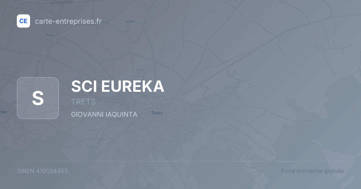 SCI EUREKA — 410554455 — fiche entreprise