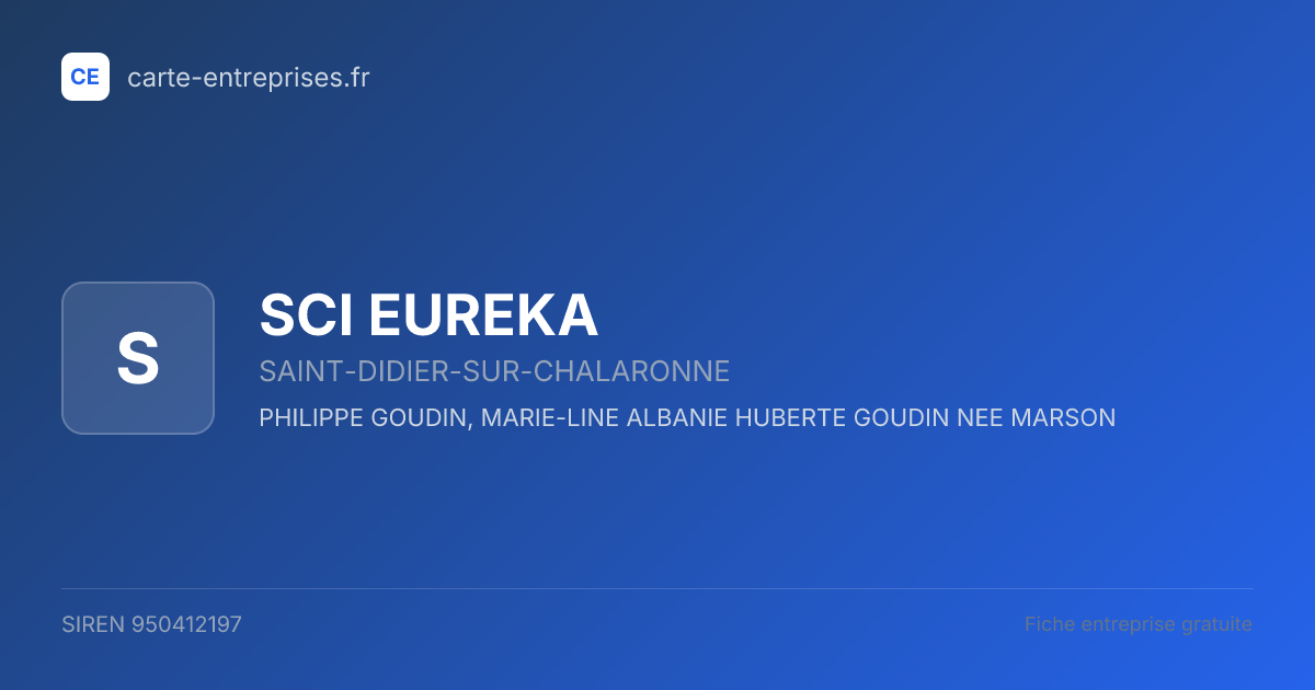 SCI EUREKA — 950412197 — fiche entreprise
